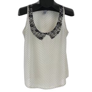 American Rag Cie Chiffon Tank Women’s Medium Stars Lace Sleeveless Sheer Casual